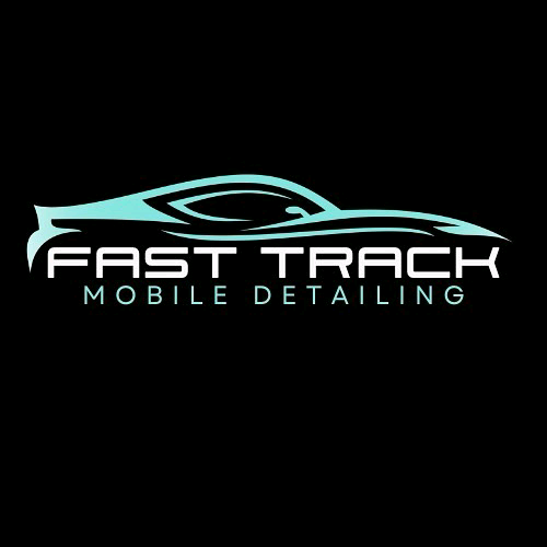 Image of Fast Track Mobile Detailing logo in teal and white on black background | Black Owned Maine Portland