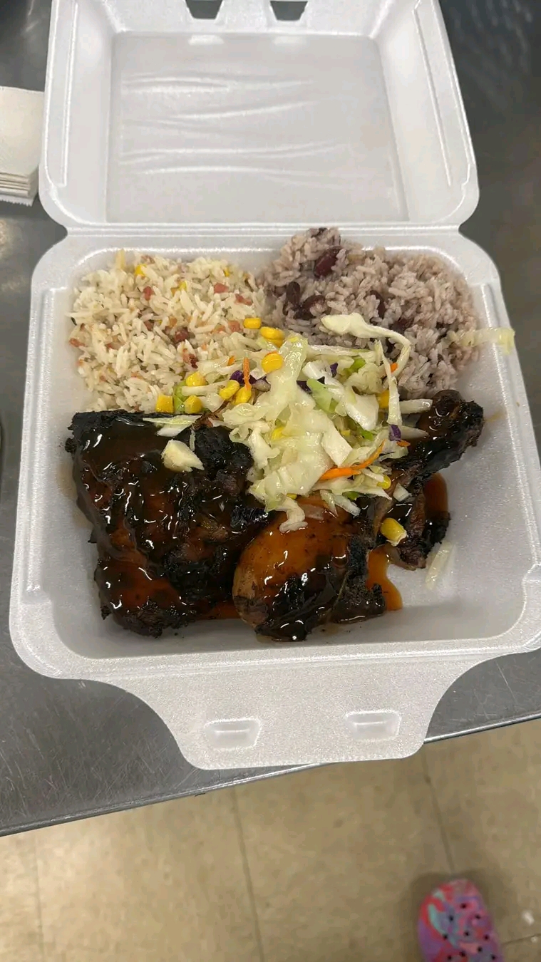 Image of takeout container from Kool Runnins | Black Owned Maine Portland African Restaurant