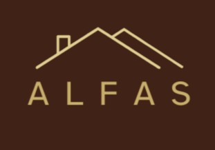 Logo for ALFAS in brown and tan | Black Owned Maine Portland