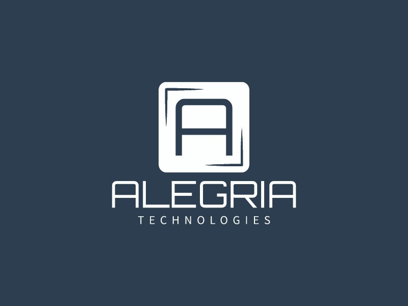 Logo for Alegria Technologies - blue with white | Black Owned Maine Portland