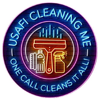 Logo for USAFI Clearning Maine - one call cleans it all! | Black Owned Maine Portland